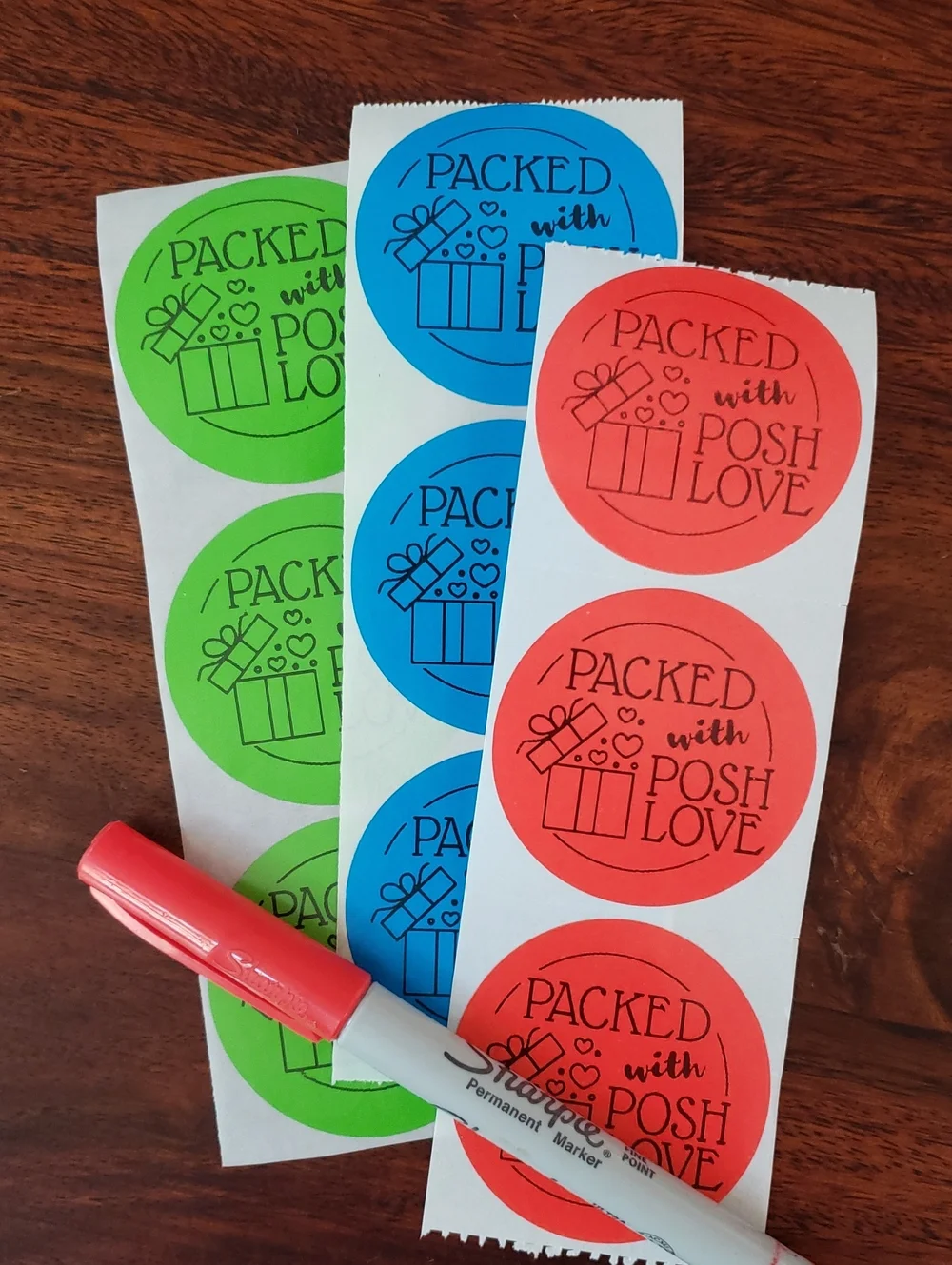 3/$15 50 Pack Packed With Posh Love Stickers Large 2” Round Boutique Packaging